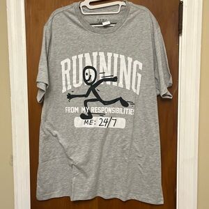 Women’s gray Comical graphic short sleeve  T shirt  XL
B3